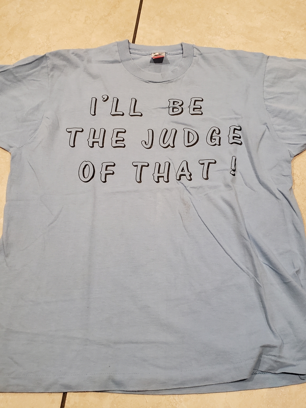 Vintage...Fruit of the Loom Light Blue Crewneck Tee with Logo Tag